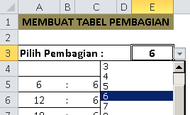 Cara Membuat Tabel Pembagian Dengan Rumus Excel